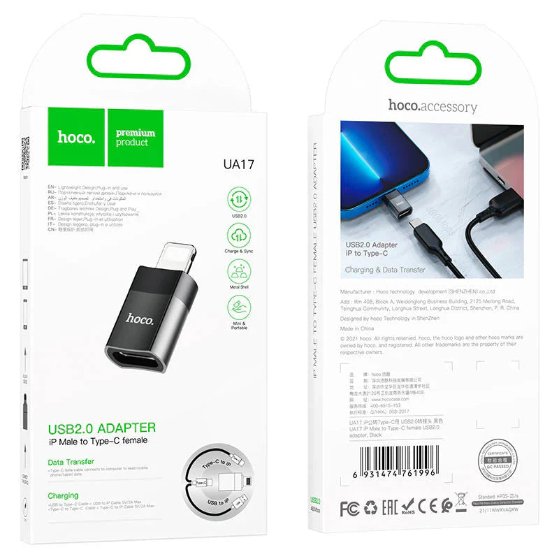 Hoco UA17 Lightning Male to Type-C female USB 2.0 adapter