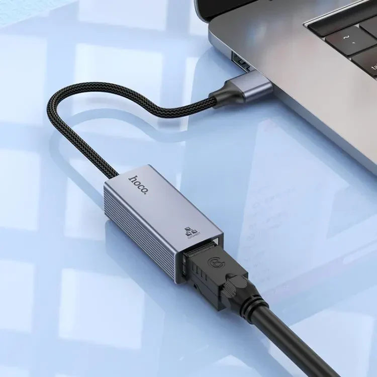 Hoco UA37 USB-A to RJ45 Ethernet Adapter – 1000Mbps High-Speed LAN Converter