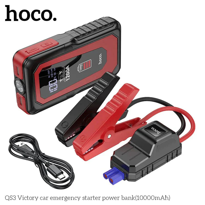 Hoco Victory Car Emergency Starter 10000mAh Power Bank QS3 - Fast Charging & Emergency Starter