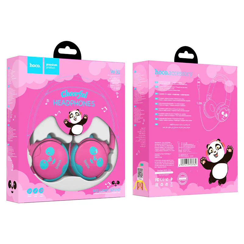 Hoco W31 Children’s Headphones – Safe Sound for Kids Pink