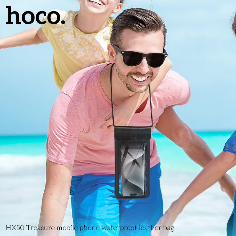 Hoco Widely Compatible Ipx8 Waterproof Leather Bag (HX50) – Black
