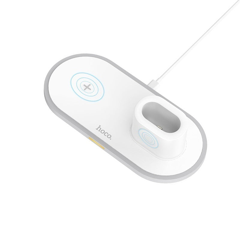 Hoco Wireless charger CW21 Wisdom 3-in-1 tabletop charging – White
