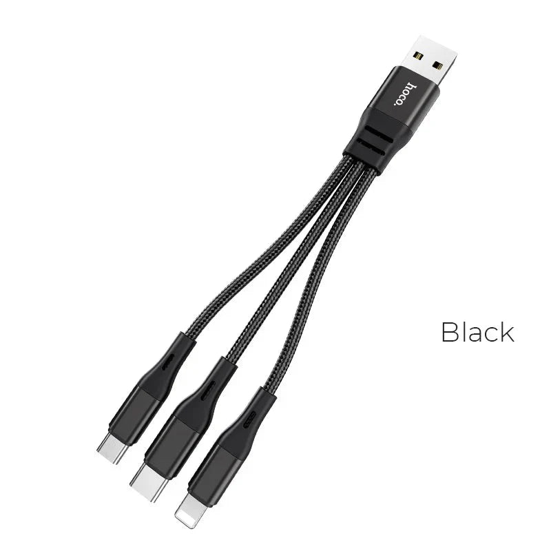 Hoco X47 3-in-1 Harbor charging cable(iP+Micro+Type-C) 0.25M