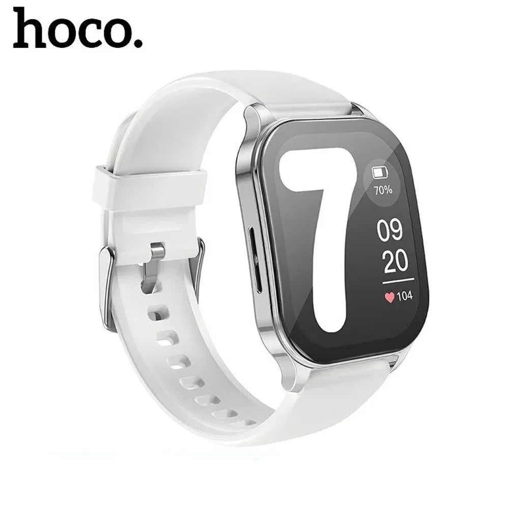 Hoco Y19 AMOLED Bluetooth Smart Sports Watch 1.96 Inch, IP68 Waterproof - White