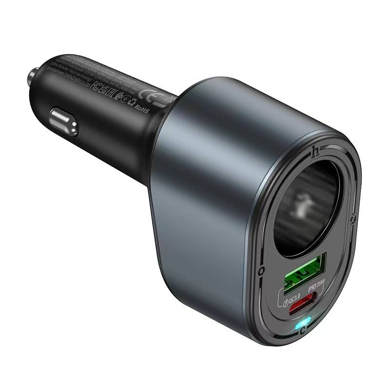 Hoco Z56 35 Watt USB-C Car Charger with Dual Port & Cigarette Lighter - 240W