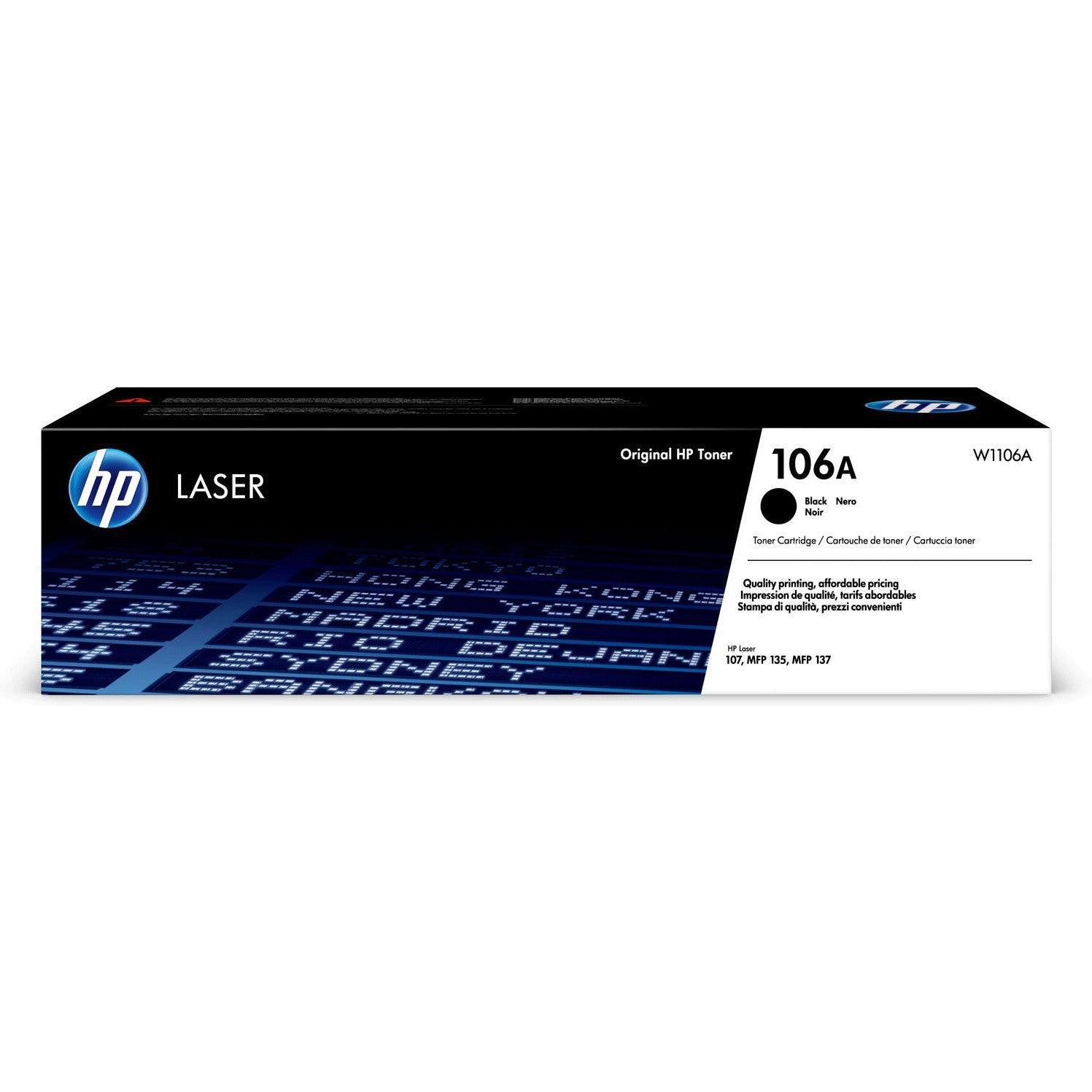 HP 106A Black Original Laser Toner Cartridge (W1106A)