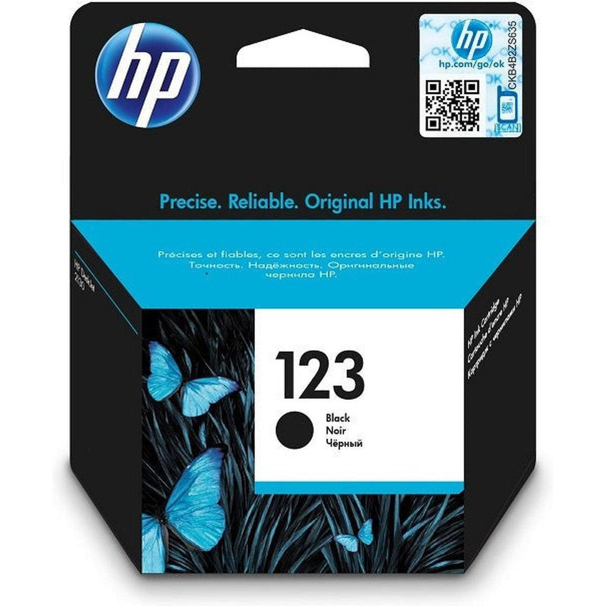 HP 123 Black Ink Cartridge - 120 Pages / Black Color / Ink Cartridge