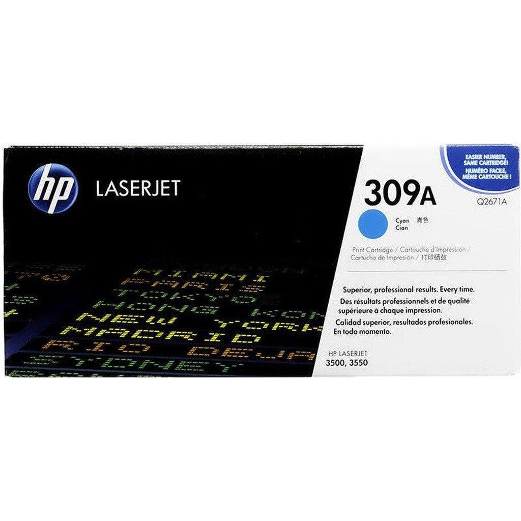 HP 309A Cyan Original LaserJet Toner Cartridge (Q2671A)