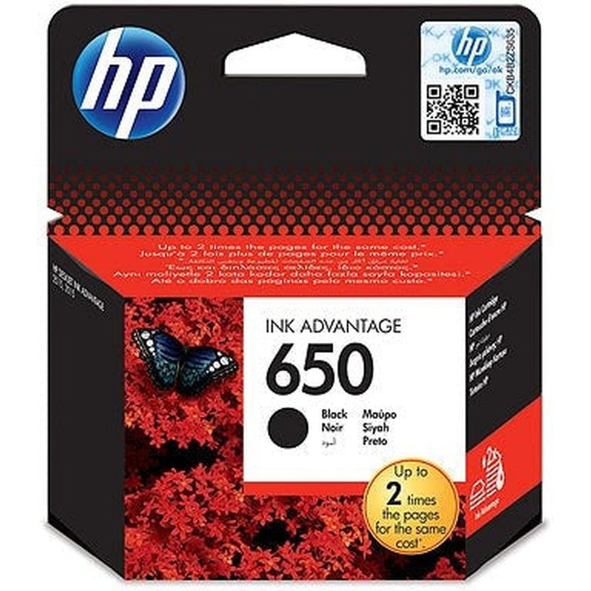 Hp 650 Black Original Ink Advantage Cartridge Cz101Ae