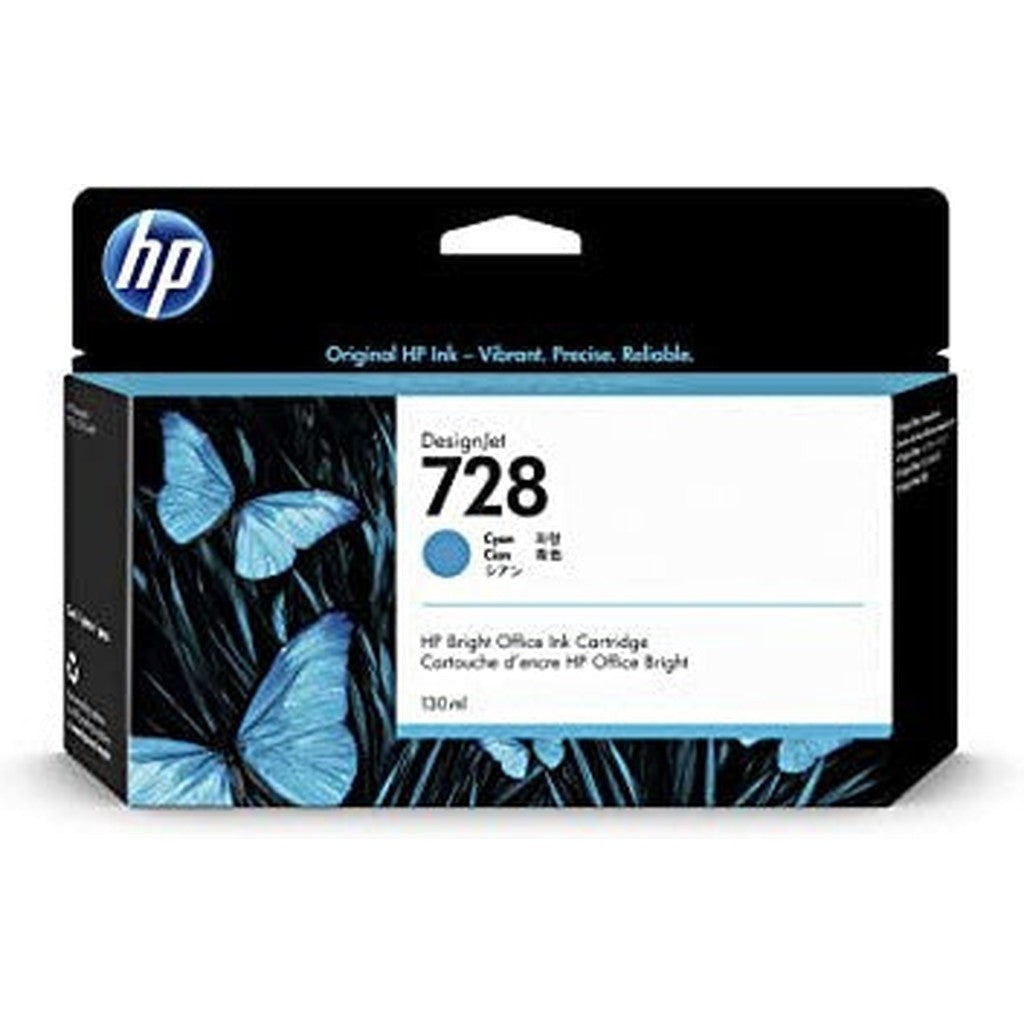 Hp 728 Cyan 130Ml Ink Cartridge F9J67A
