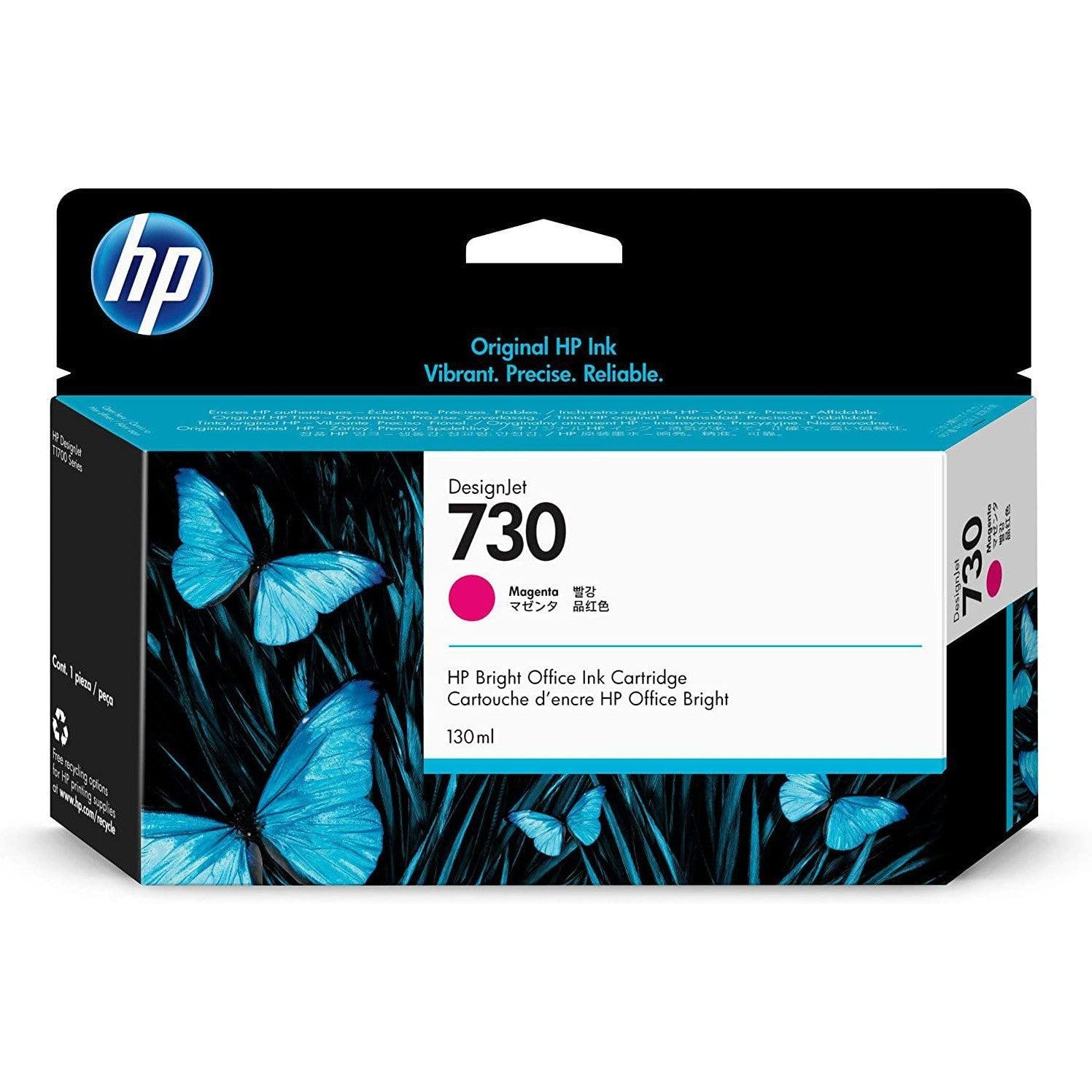 Hp 730 130 Ml Magenta Ink Cartridge - P2V63A