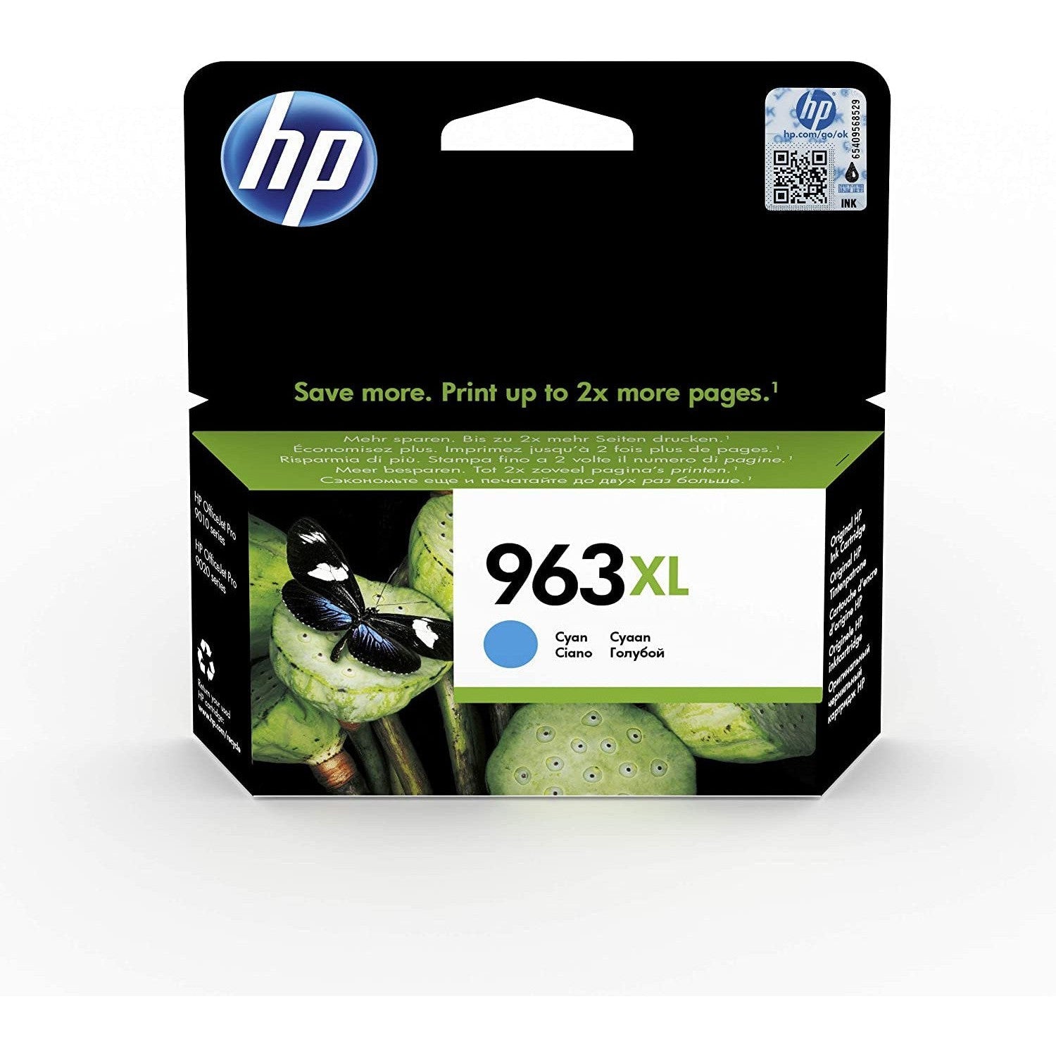 HP 963XL High Yield Cyan Original Ink Cartridge - 1600 Pages / Cyan Color / Ink Cartridge