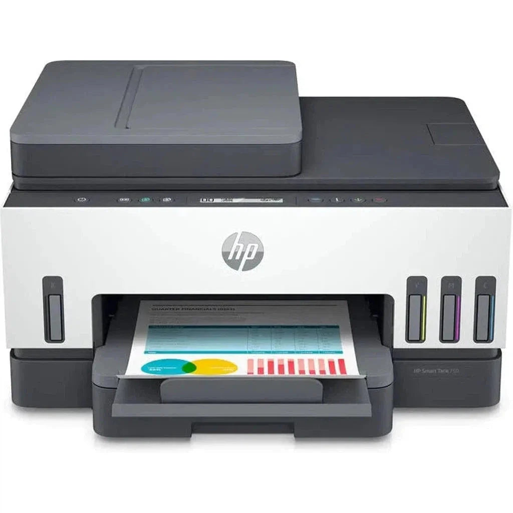 HP Smart Tank 750 AIO - 15ppm / 4800dpi / A4 / USB / LAN / Wi-Fi / Bluetooth / Color Inkjet - Printer