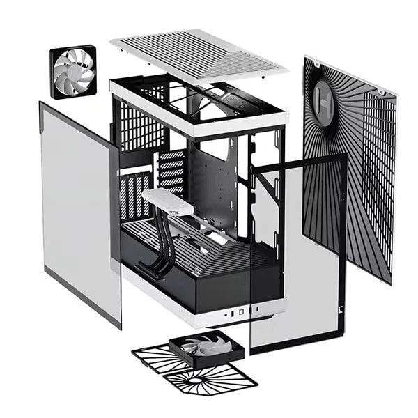 HYTE Y40 Mid Tower Two Panel Front & Left Side Tempered Glass Case With 2 Fan - Black/White