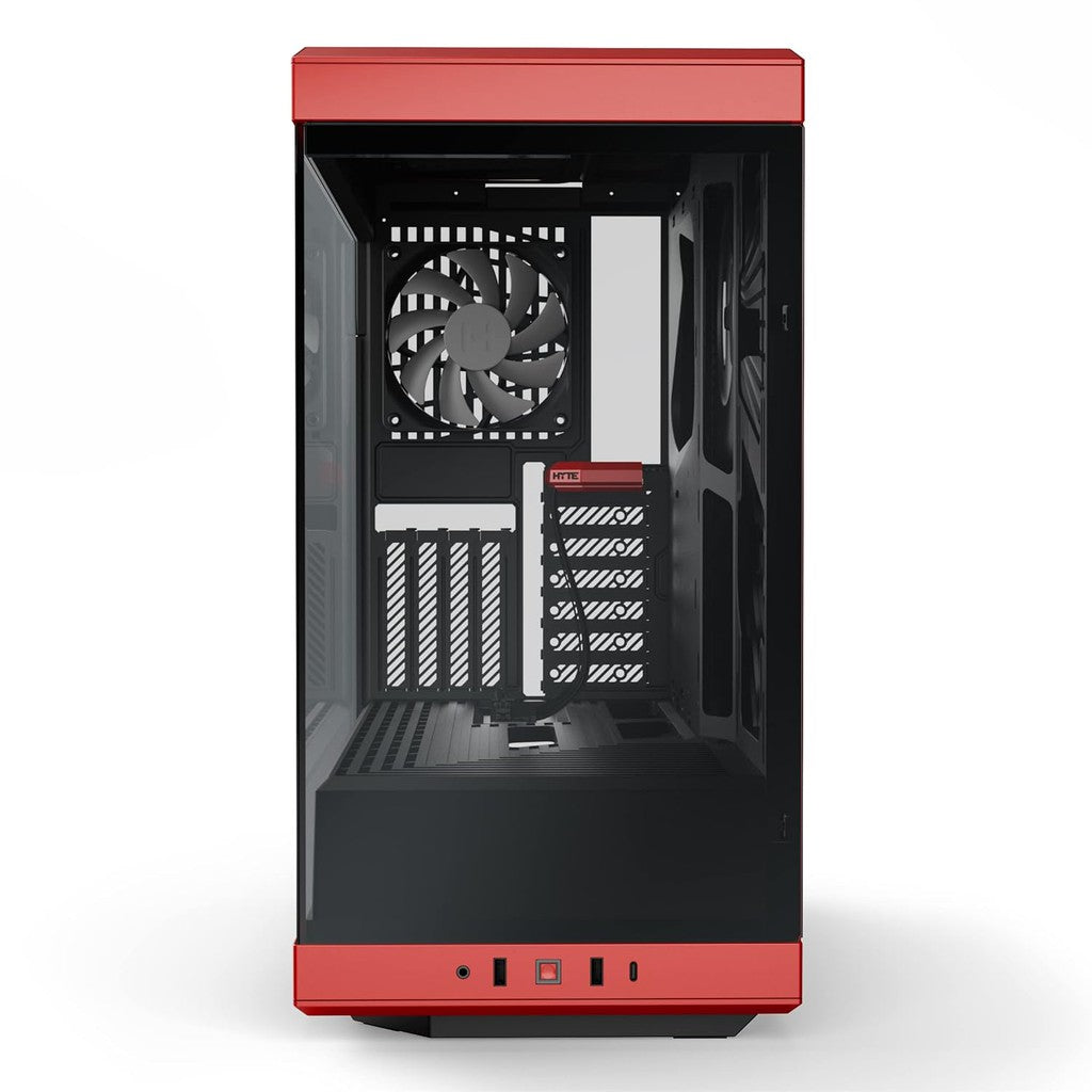 HYTE Y40 Mid Tower Two Panel Front & Left Side Tempered Glass Case With 2 Fan - Black/Red