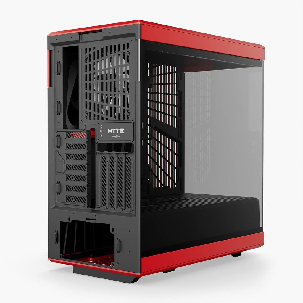 HYTE Y40 Mid Tower Two Panel Front & Left Side Tempered Glass Case With 2 Fan - Black/Red