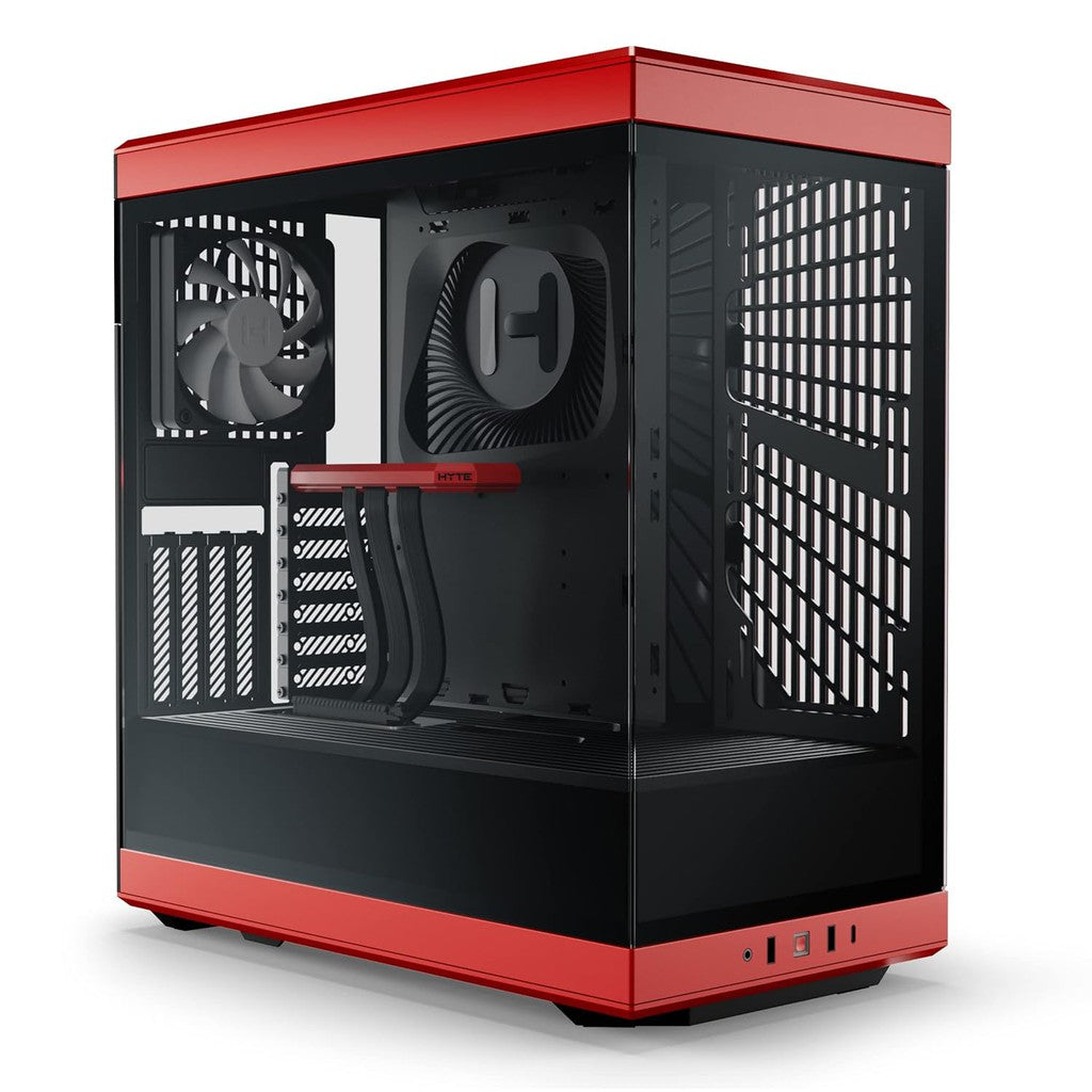 HYTE Y40 Mid Tower Two Panel Front & Left Side Tempered Glass Case With 2 Fan - Black/Red