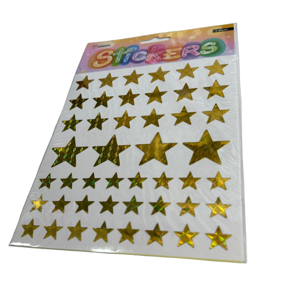 Golden Star Stickers - 1 Sheet