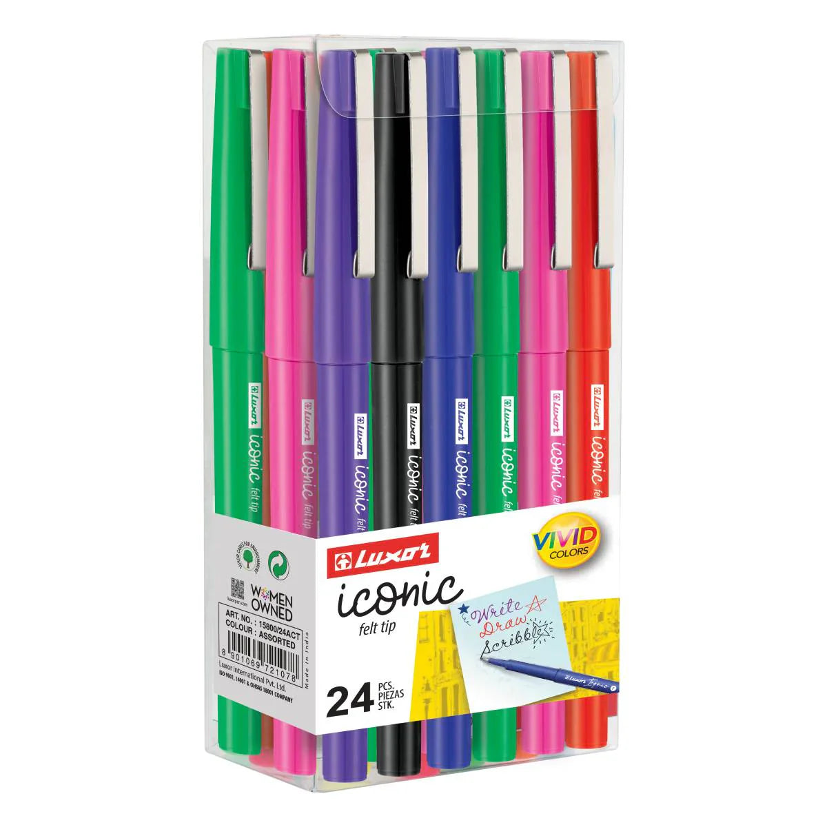 Luxor- Iconic Medium Pens 24 Assorted Colors
