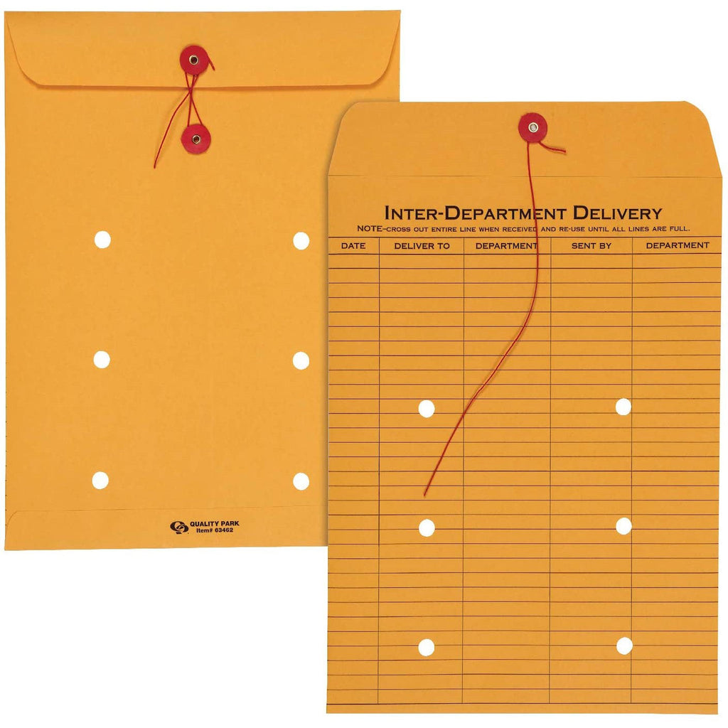 Inter Department Envelopes With String Button Closure -10 In X 13 In -Box Of 100