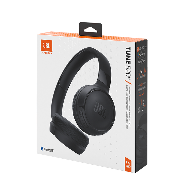 JBL Bluetooth Headphone Tune 520BT - Black
