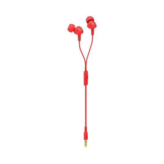 JBL C100SI Wired In Ear Headphones with Mic, JBL Pure Bass Sound Red