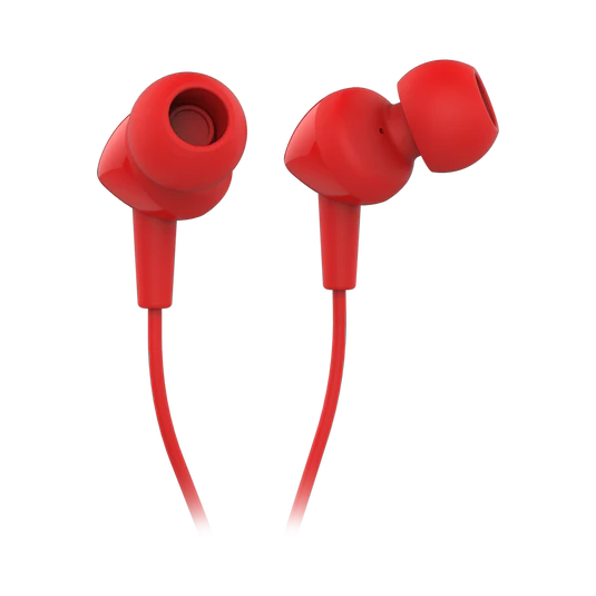 JBL C100SI Wired In Ear Headphones with Mic, JBL Pure Bass Sound Red