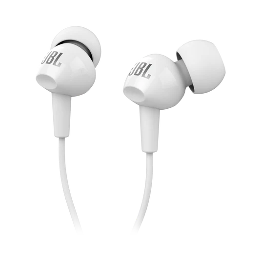 JBL C100SI Wired In Ear Headphones with Mic, JBL Pure Bass Sound White