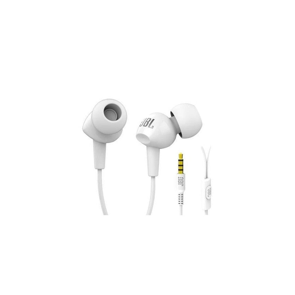 JBL C100SI Wired In Ear Headphones with Mic, JBL Pure Bass Sound White