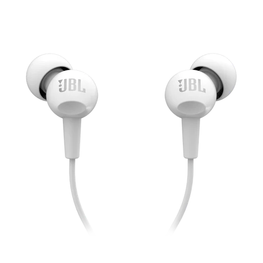 JBL C100SI Wired In Ear Headphones with Mic, JBL Pure Bass Sound White