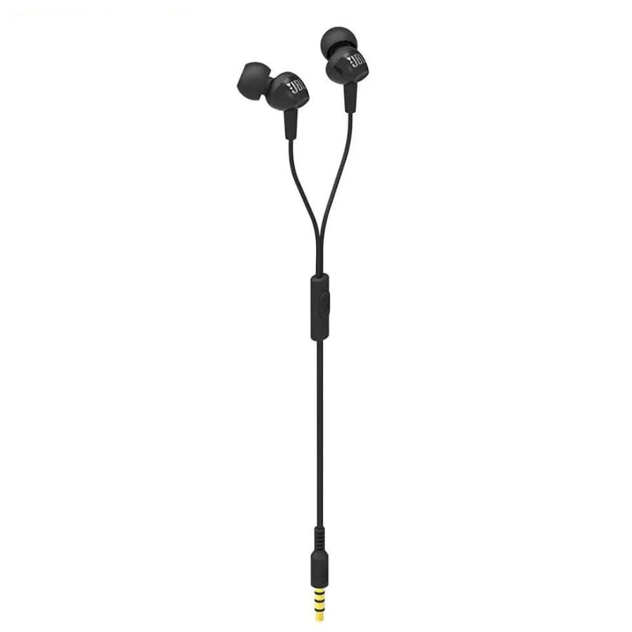 JBL C200 SIU Wired In Ear Headphones with Mic, JBL Pure Bass Sound Black Color
