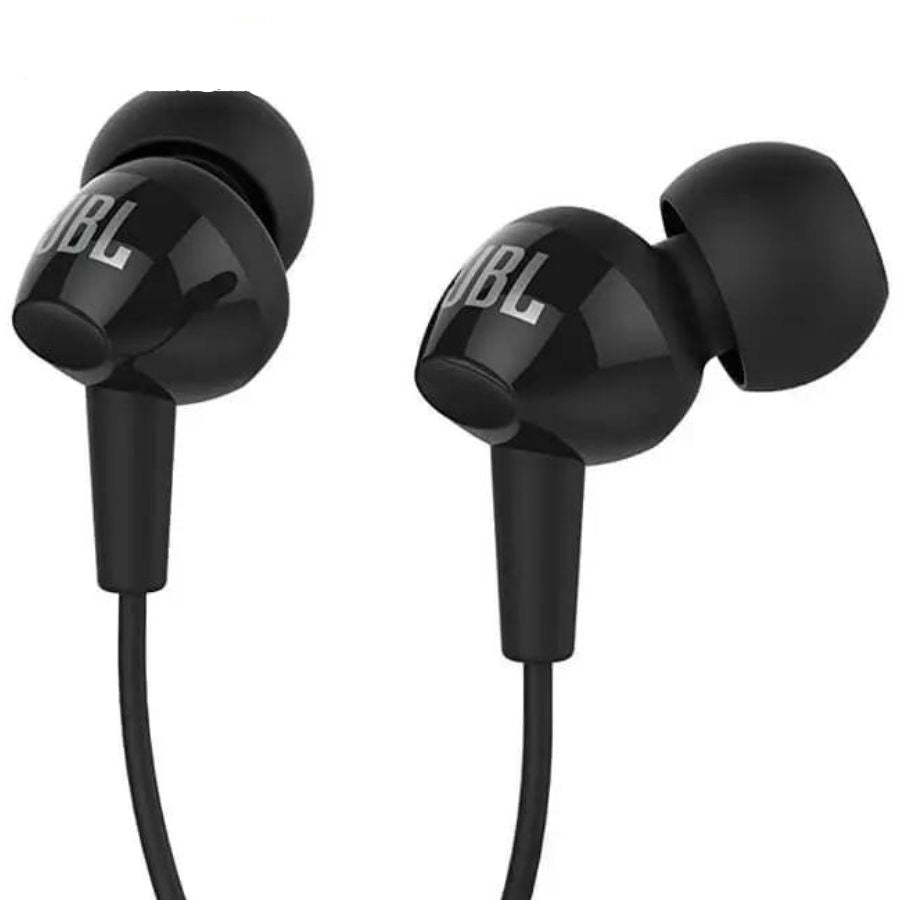 JBL C200 SIU Wired In Ear Headphones with Mic, JBL Pure Bass Sound Black Color