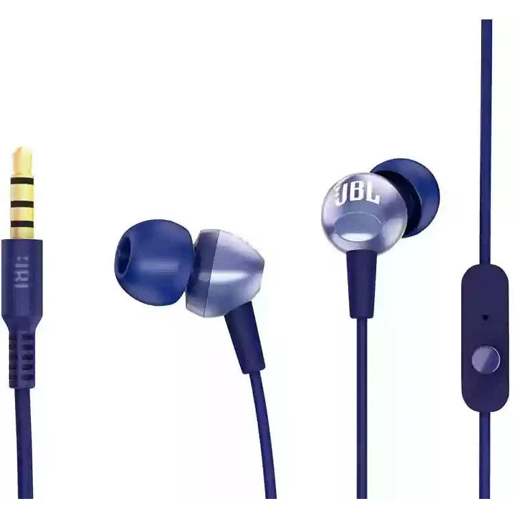 JBL C200 SIU Wired In Ear Headphones with Mic, JBL Pure Bass Sound Blue Color