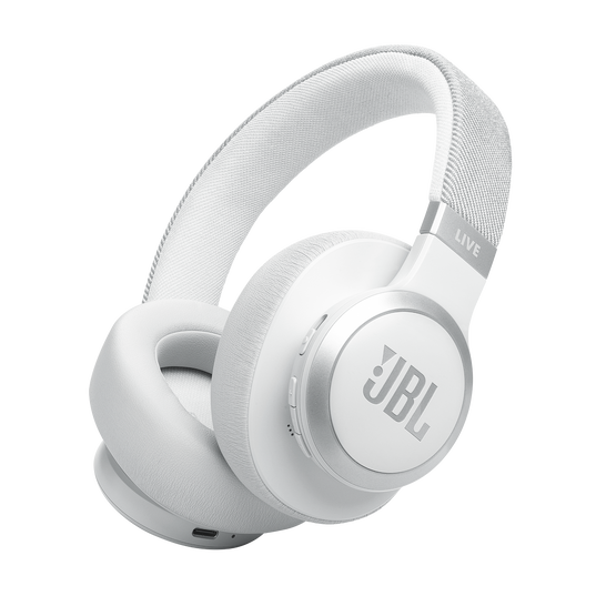 JBL LIVE 770NC Bluetooth Headphone with Mic (Upto 65 Hours Playback, Over Ear, White)