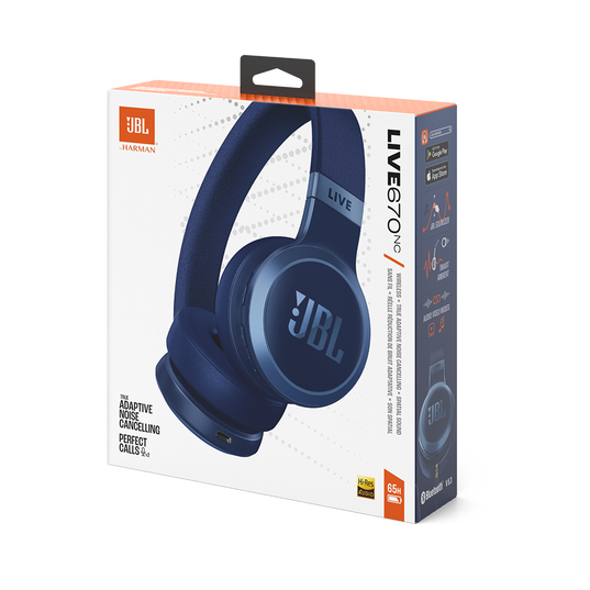 JBL Live 670NC Wireless On-Ear Headphones – Blue