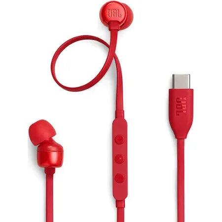 JBL Tune 310C USB-C Headphones - In-ear / Wired / Red