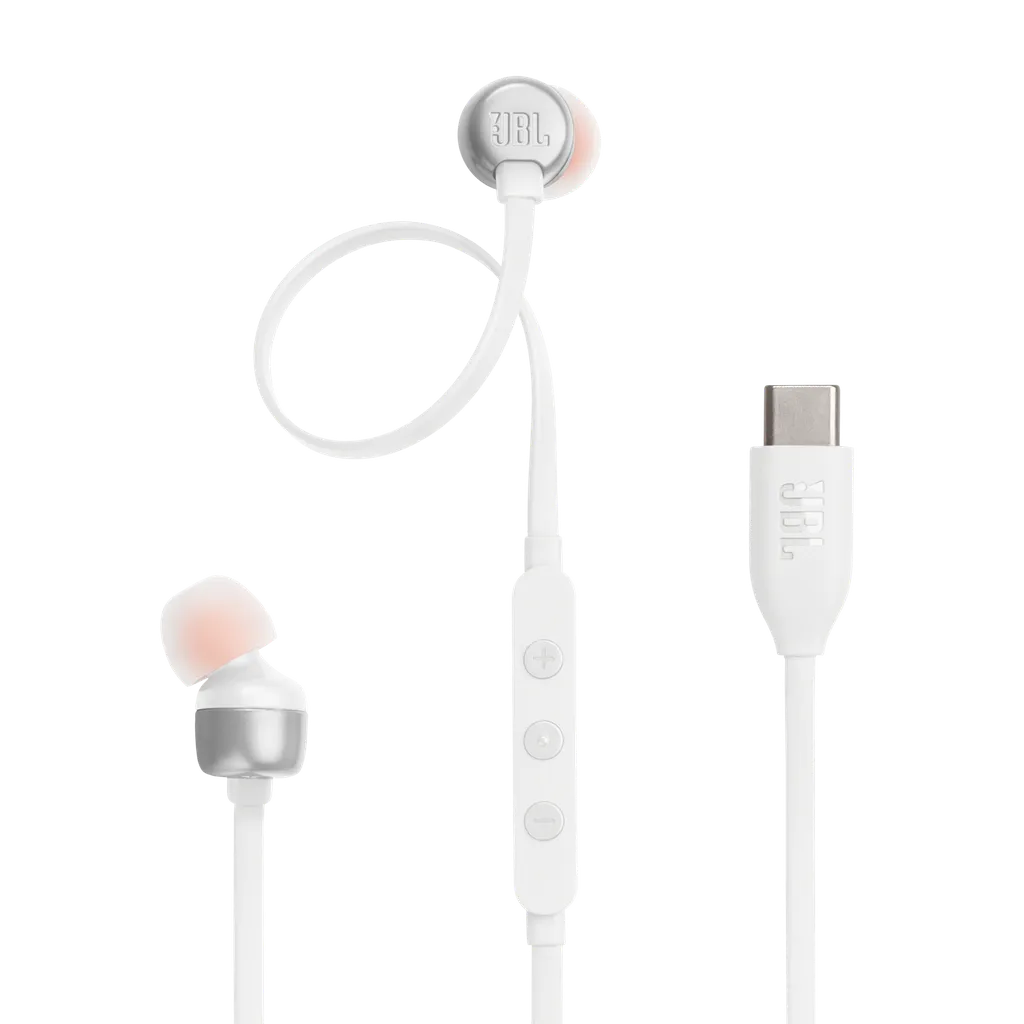 JBL Tune 310C USB-C Headphones - In-ear / Wired / White
