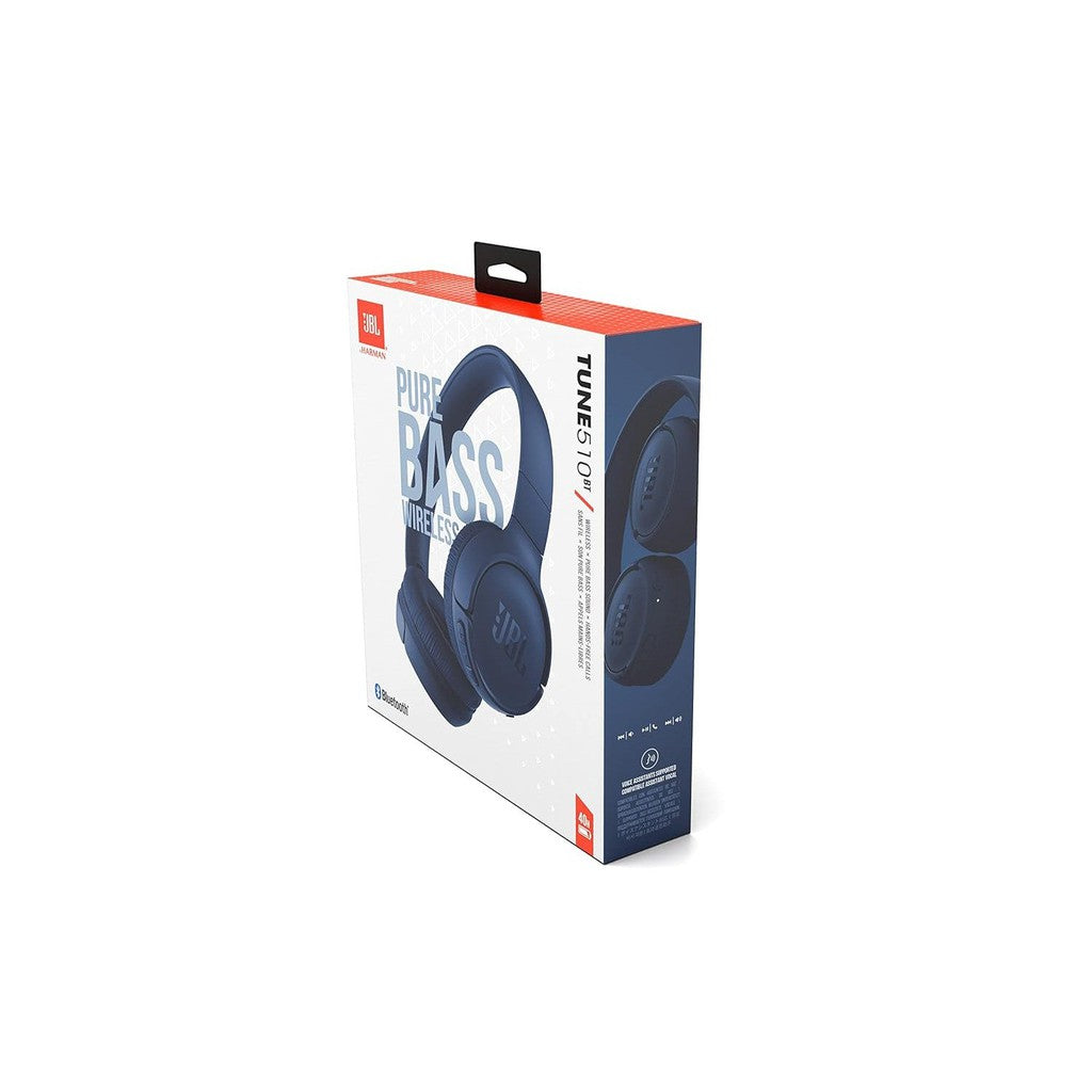 JBL Tune 510BT  Bluetooth Headphone with Mic (Dual Connectivity, On Ear, Blue)