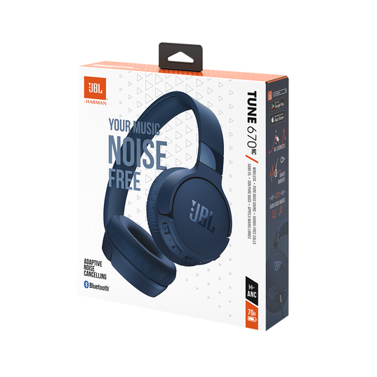 JBL Tune 670NC Wireless Over-Ear Headphones - Blue