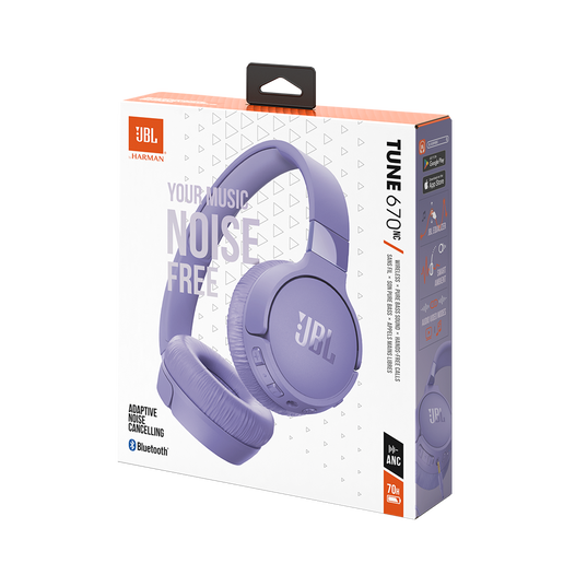 JBL Tune 670NC Wireless Over-Ear Headphones - Purple
