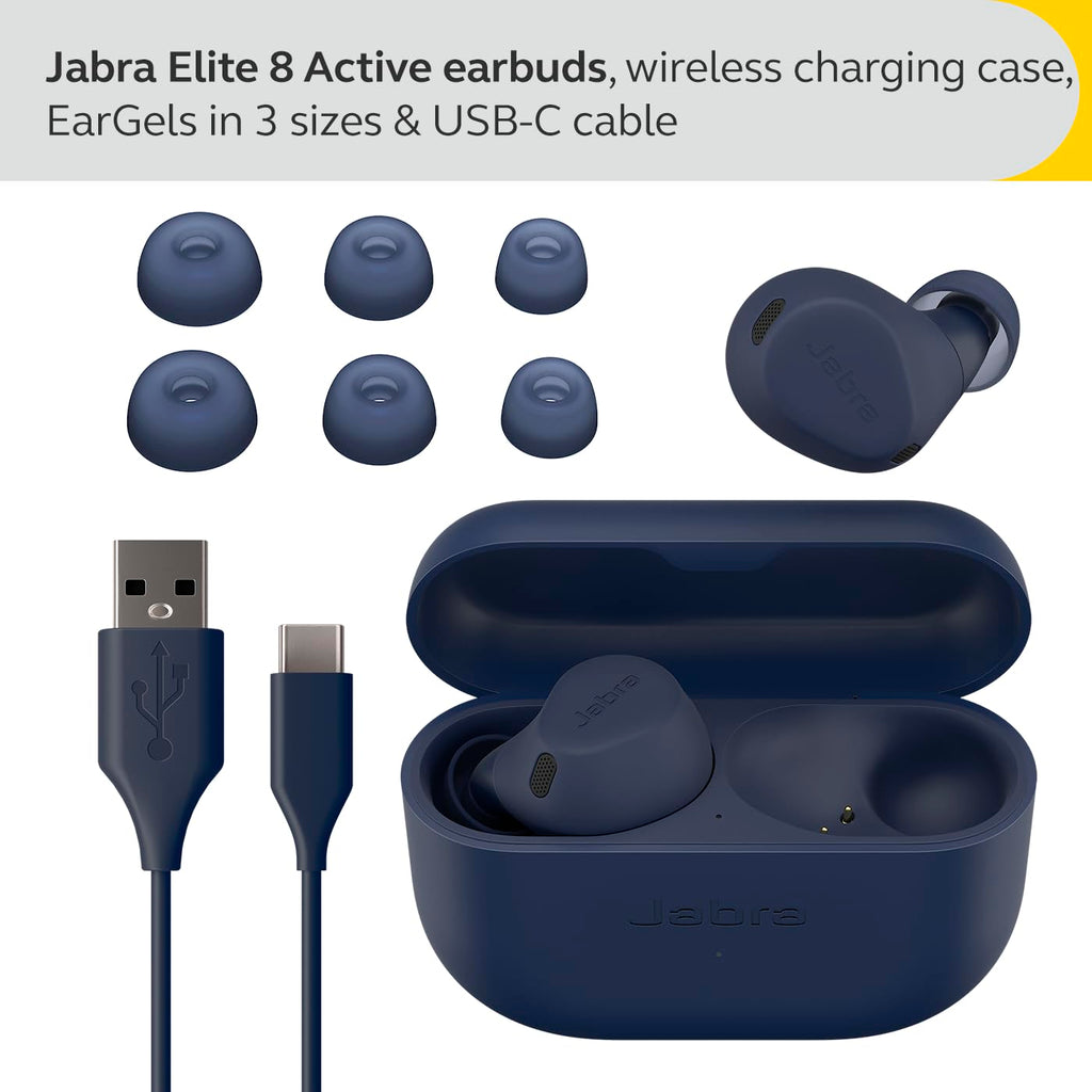 Jabra Elite 8 Active Wireless Earphones Navy