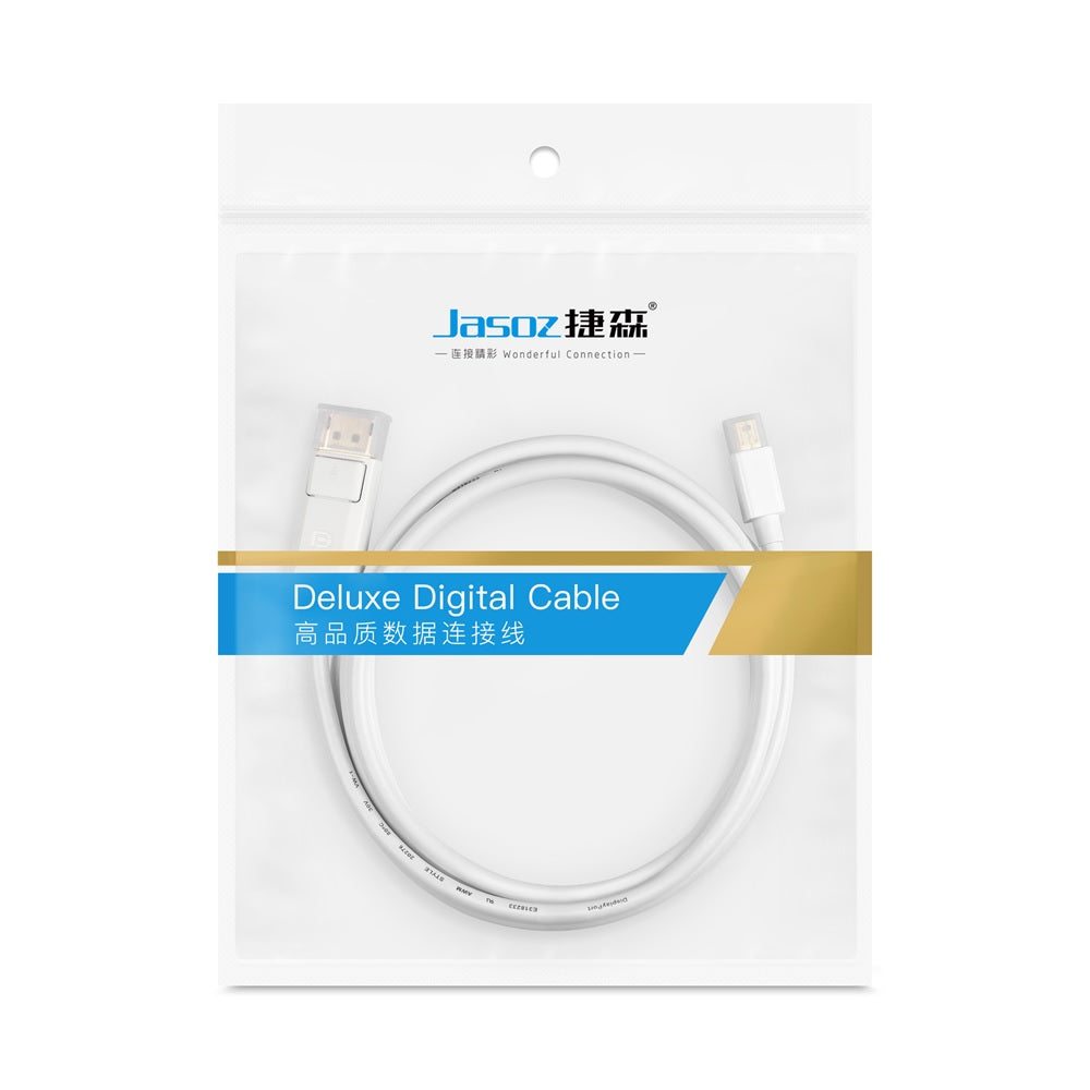 Jasoz A124 Mini Display Port to Display Port Cable - 1.8 Meter / White