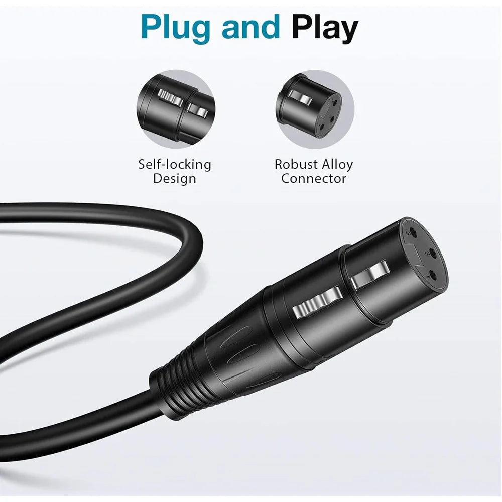 Jasoz Audio Cable 3-Pin Male to Female, 3m XLR
