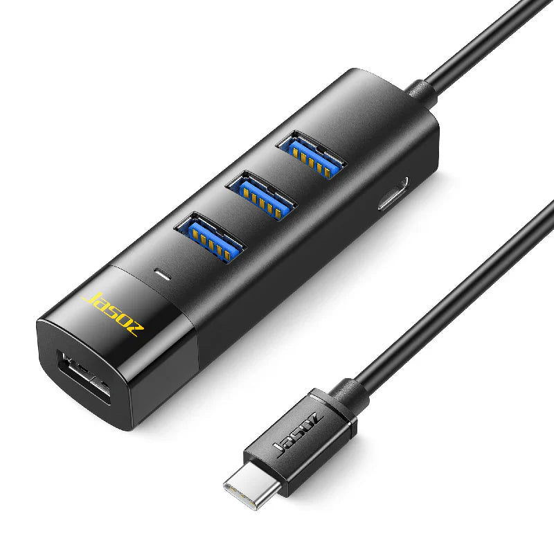 Jasoz F117 4-Port Type-C to USB 3.0 Hub - Black