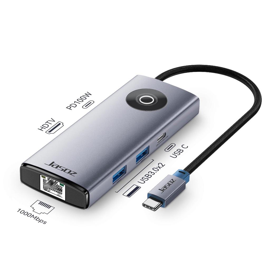 Jasoz H111 Type-C 6-in-1 Docking Station - Space Gray