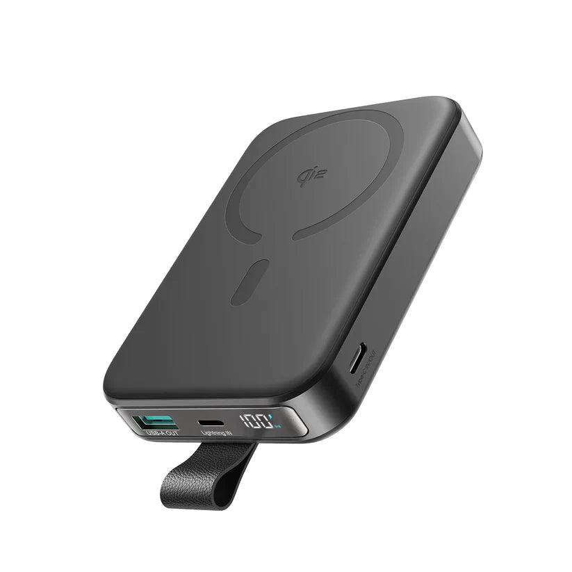 Joyroom 10000mAh QI2 Magnetic Wireless Power Bank with Holder – 22.5W Fast Charging, Black