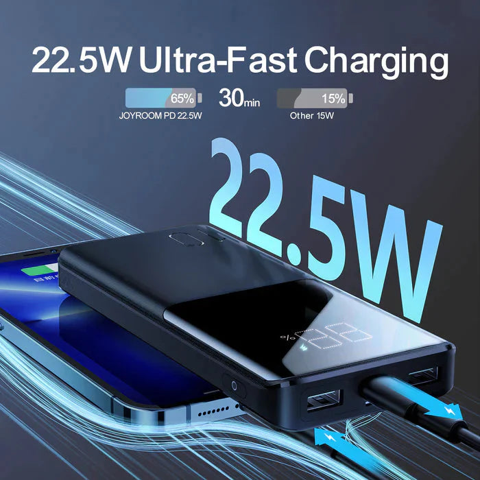 Joyroom 10000mah 22.5W fast charging powerbank with LCD display