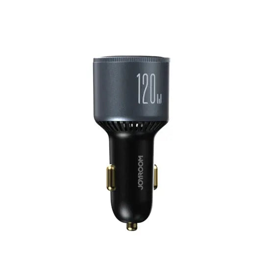 Joyroom 120W Triple Port Car Charger – 2PD + QC3.0 – Dark Gray