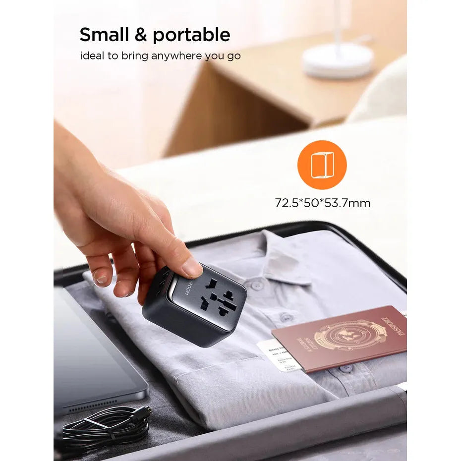 Joyroom 17W Universal Travel Adapter with USB Ports – Black