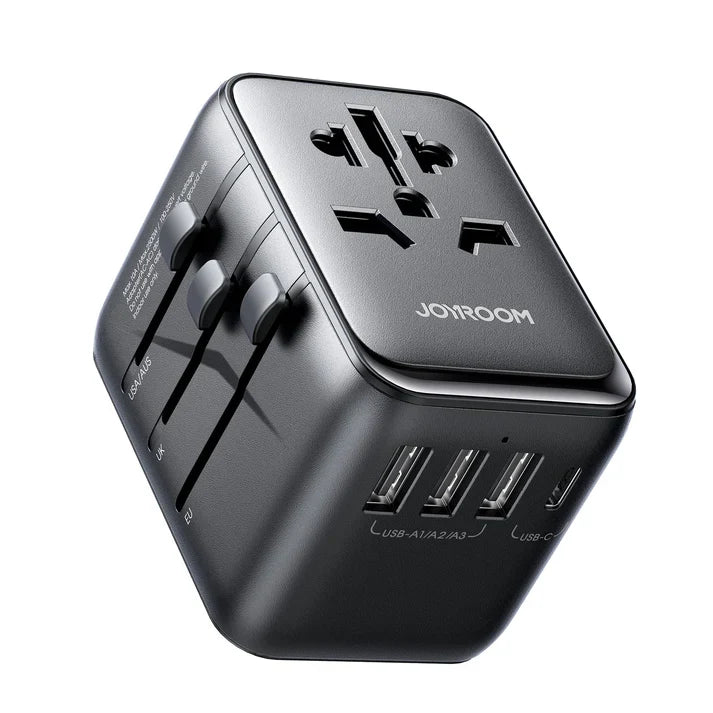 Joyroom 17W Universal Travel Adapter with USB Ports – Black